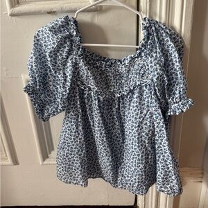 Doen Frances Top- Cornflower Blue